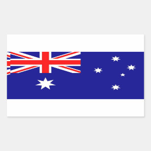 Rectangular Rectangle pegatina con bandera de Australia