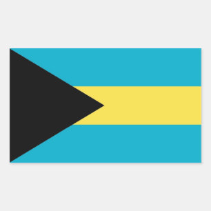 Rectangular Rectangle pegatina con bandera de Bahamas