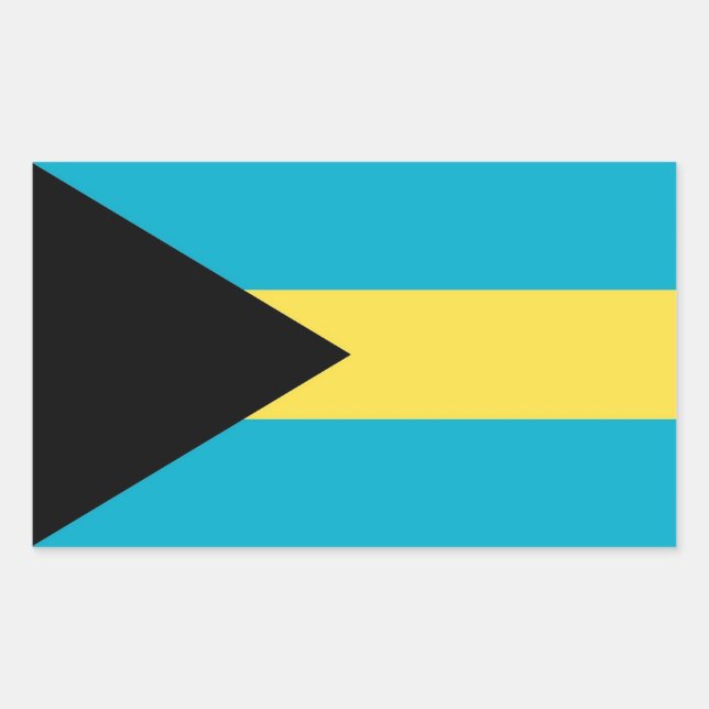 Rectangular Rectangle pegatina con bandera de Bahamas (Anverso)
