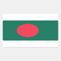 Rectangle pegatina con bandera de Bangladesh