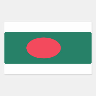 Rectangular Rectangle pegatina con bandera de Bangladesh