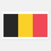 Rectangle pegatina con bandera de Bélgica