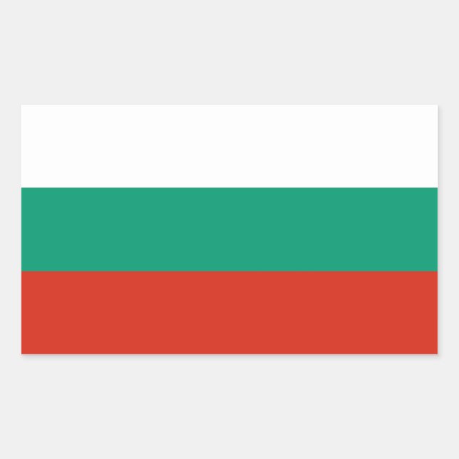 Rectangular Rectangle pegatina con bandera de Bulgaria (Anverso)