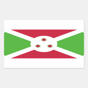 Rectangular Rectangle pegatina con bandera de Burundi