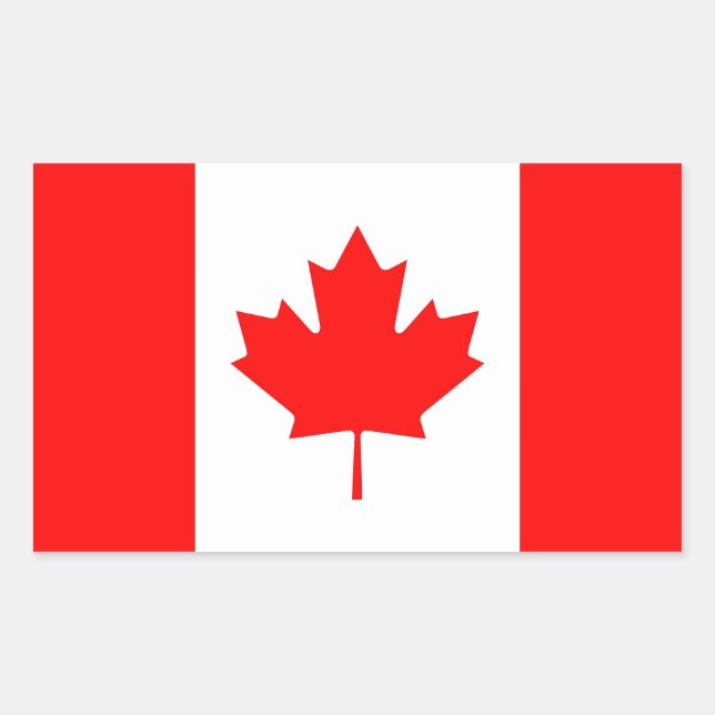 Rectangular Rectangle pegatina con bandera de Canadá (Anverso)