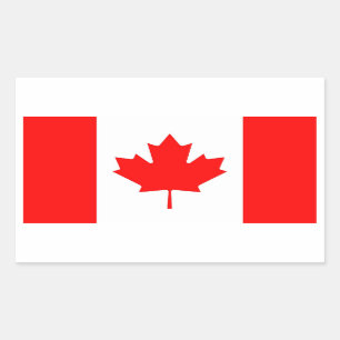 Rectangular Rectangle pegatina con bandera de Canadá
