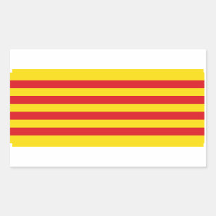 Rectangular Rectangle pegatina con bandera de Cataluña, España
