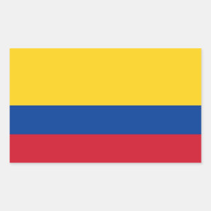 Rectangular Rectangle pegatina con bandera de Colombia