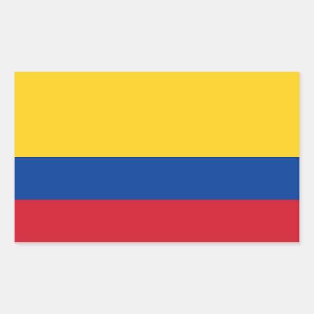 Rectangular Rectangle pegatina con bandera de Colombia (Anverso)