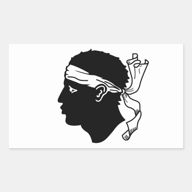 Rectangular Rectangle pegatina con bandera de Córcega (Anverso)