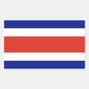 Rectangular Rectangle pegatina con bandera de Costa Rica
