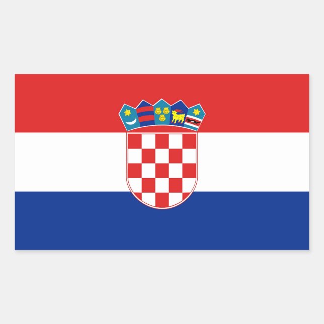 Rectangular Rectangle pegatina con bandera de Croacia (Anverso)
