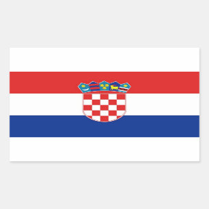 Rectangular Rectangle pegatina con bandera de Croacia