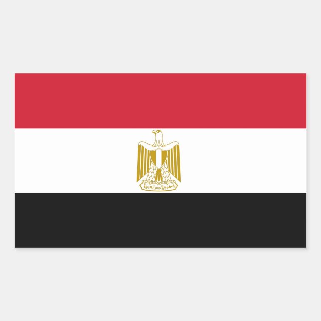 Rectangular Rectangle pegatina con bandera de Egipto (Anverso)