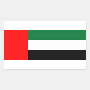Rectangular Rectangle pegatina con bandera de Emiratos Árabes 