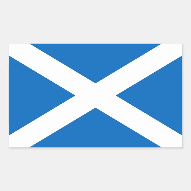 Rectangular Rectangle pegatina con bandera de Escocia (Anverso)