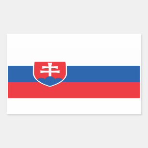 Rectangular Rectangle pegatina con bandera de Eslovaquia