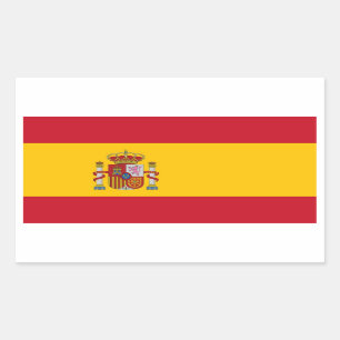 Rectangular Rectangle pegatina con bandera de España