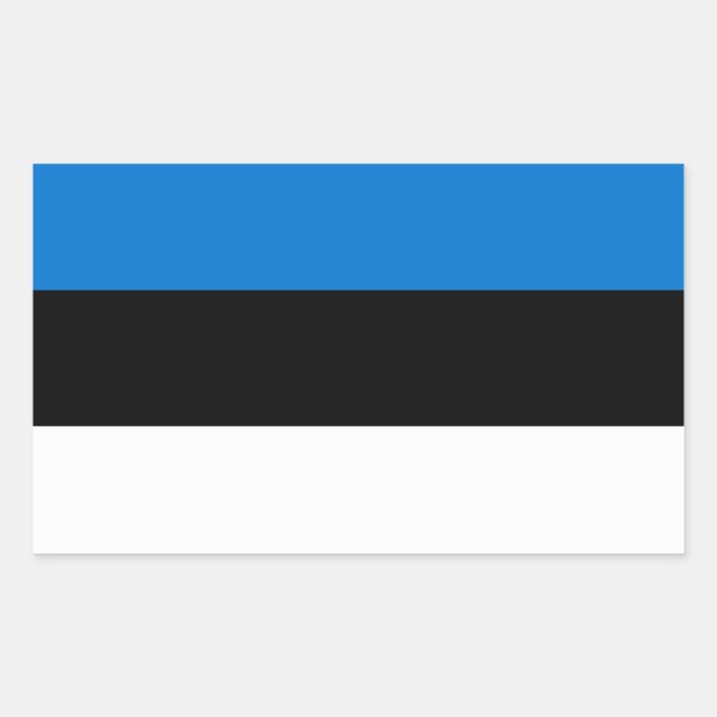 Rectangular Rectangle pegatina con bandera de Estonia (Anverso)