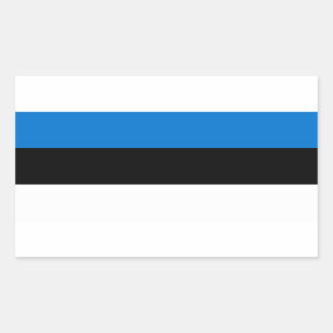 Rectangular Rectangle pegatina con bandera de Estonia