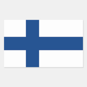 Rectangular Rectangle pegatina con bandera de Finlandia