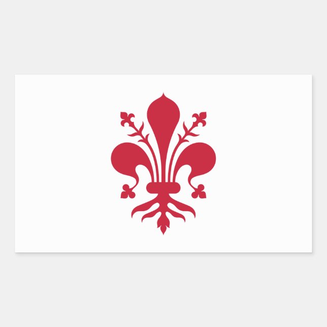 Rectangular Rectangle pegatina con bandera de Florencia (Anverso)