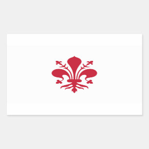 Rectangular Rectangle pegatina con bandera de Florencia