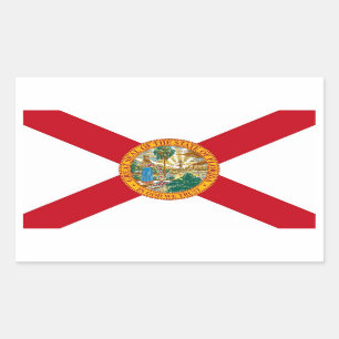 Rectangular Rectangle pegatina con Bandera de Florida, EE.UU.