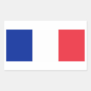 Rectangular Rectangle pegatina con bandera de Francia