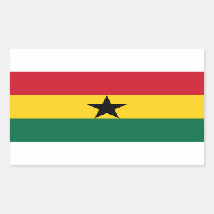 Rectangular Rectangle pegatina con bandera de Ghana