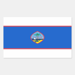 Rectangular Rectangle pegatina con Bandera de Guam, EE.UU.