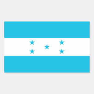 Rectangular Rectangle pegatina con bandera de Honduras