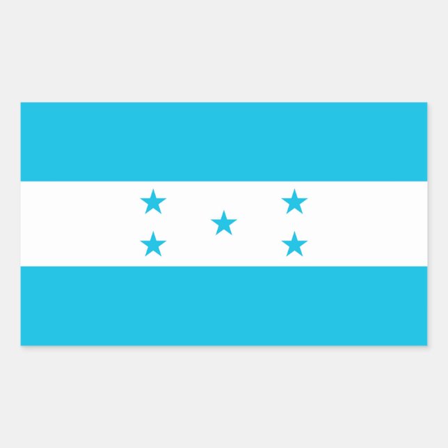 Rectangular Rectangle pegatina con bandera de Honduras (Anverso)