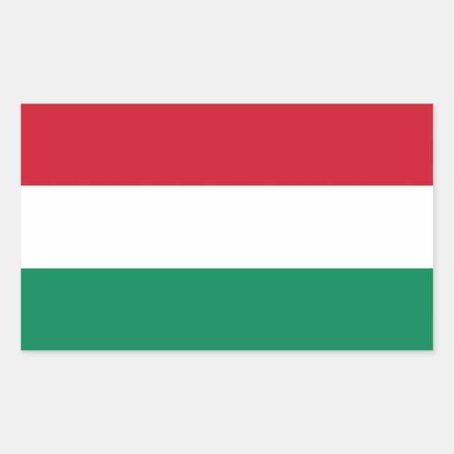 Rectangular Rectangle pegatina con bandera de Hungría (Anverso)