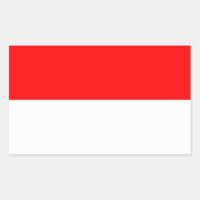 Rectangle pegatina con bandera de Indonesia