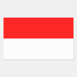 Rectangular Rectangle pegatina con bandera de Indonesia