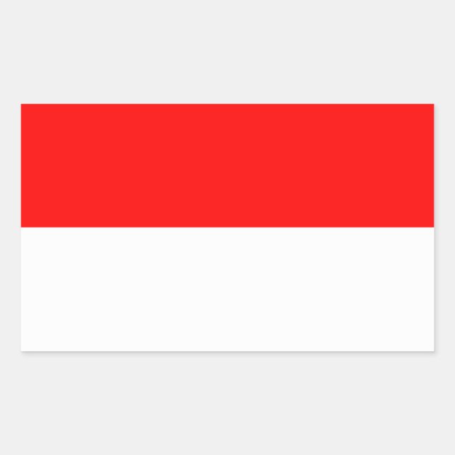 Rectangular Rectangle pegatina con bandera de Indonesia (Anverso)