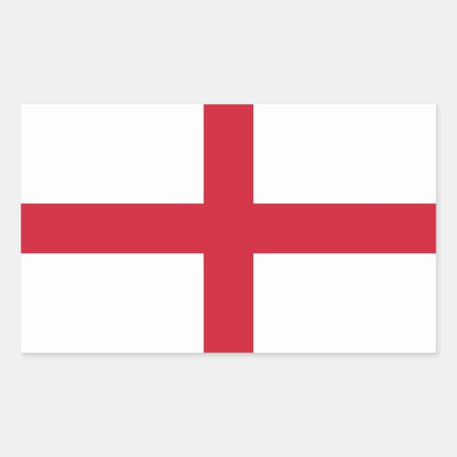 Rectangular Rectangle pegatina con bandera de Inglaterra (Anverso)