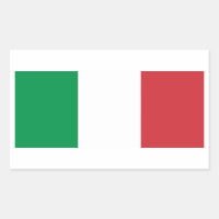 Rectangle pegatina con bandera de Italia