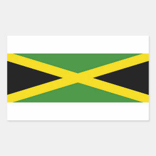 Rectangular Rectangle pegatina con bandera de Jamaica