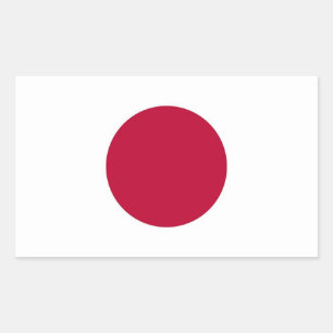 Rectangular Rectangle pegatina con bandera de Japón