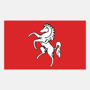Rectangular Rectangle pegatina con bandera de Kent, Inglaterra