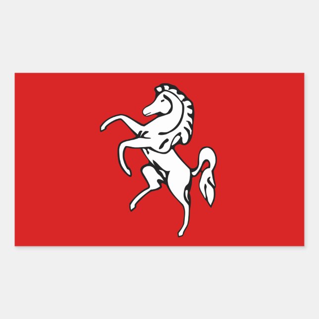 Rectangular Rectangle pegatina con bandera de Kent, Inglaterra (Anverso)