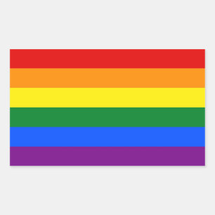 Rectangular Rectangle pegatina con bandera de LGBT