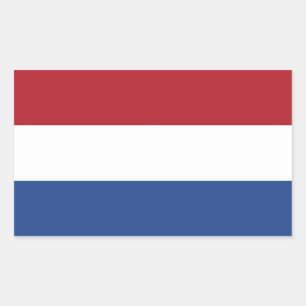 Rectangular Rectangle pegatina con bandera de los Países Bajos