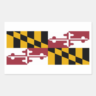 Rectangular Rectangle pegatina con Bandera de Maryland, EE.UU.