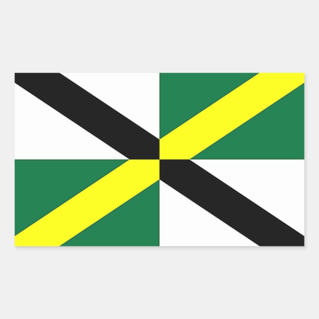 Rectangular Rectangle pegatina con Bandera de Monterrey, EE.UU (Anverso)