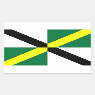 Rectangular Rectangle pegatina con Bandera de Monterrey, EE.UU