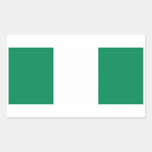 Rectangular Rectangle pegatina con bandera de Nigeria
