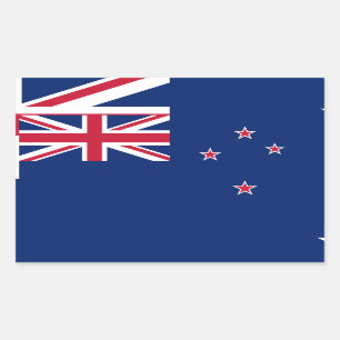 Rectangular Rectangle pegatina con bandera de Nueva Zelanda